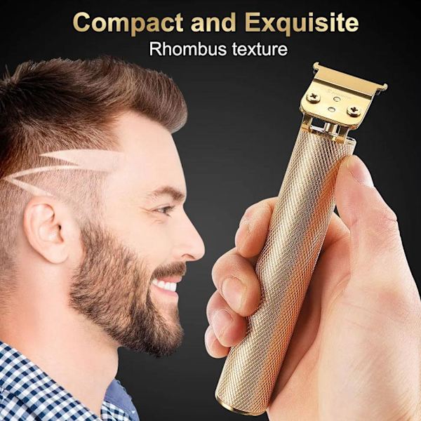 Elektrisk Hårklippare Trimmer USB Uppladdningsbar Razor Clipper Sha gold 1 set