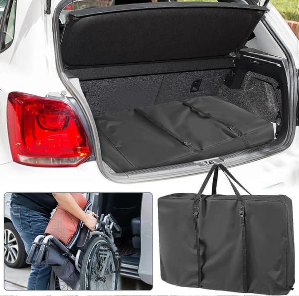 Sammenklappelig opbevaringstaske til kørestol - 106,7 x 71 x 23 cm - Beskyttelsesovertræk til kørestol og scooter