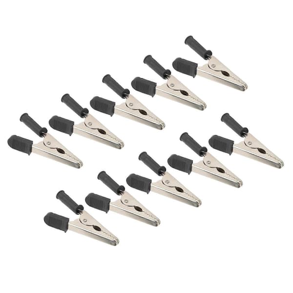 10 stk. krokodilleklemme J.60047 20 mm åbning messing batteritestklemme til elektrisk test sort