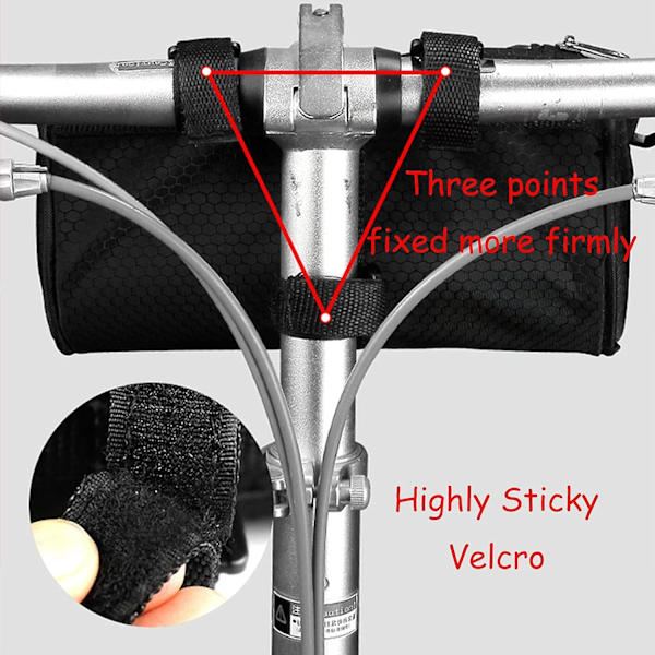 Cykelstyrtaske, vandtæt cykeltaske foran, Black 8.6in*4.9in