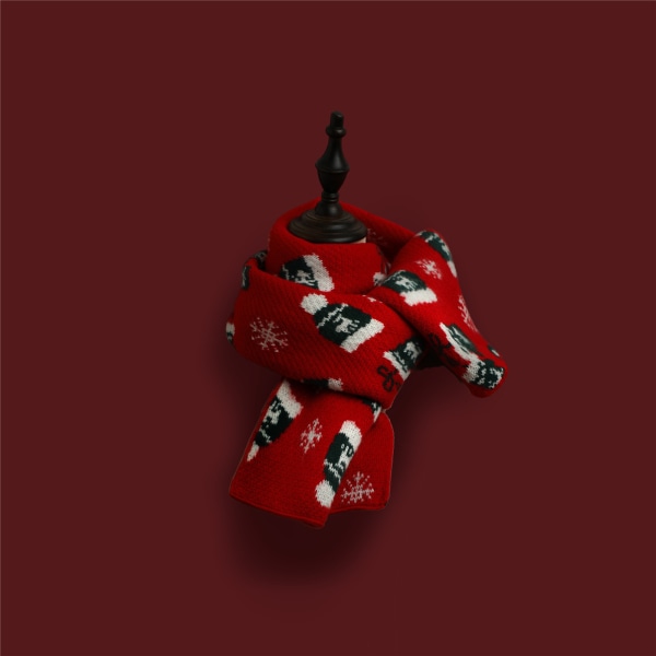 2 ST Mångsidig julscarf stickad ull varm halsduk C