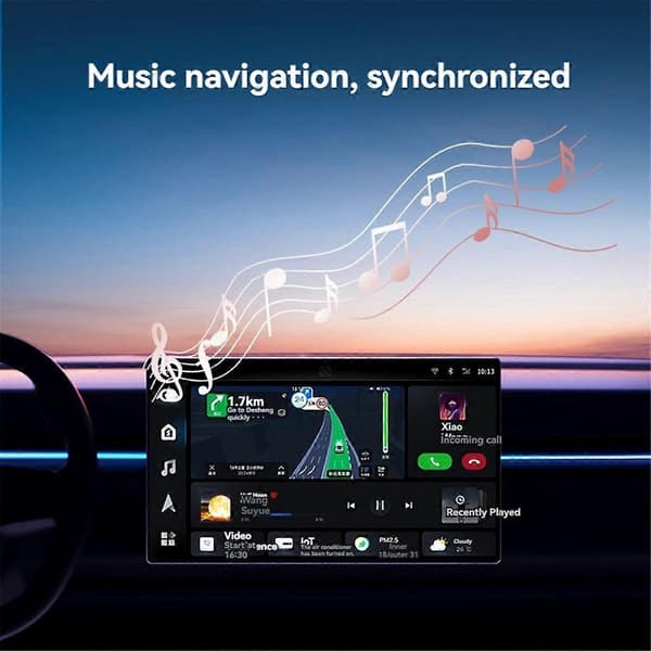 2-i-1 Trådløs CarPlay-adapter Kablet til Trådløs Adapter Bil AI Boks Plug & Play Mini Bil Afspilningsadapter Sort