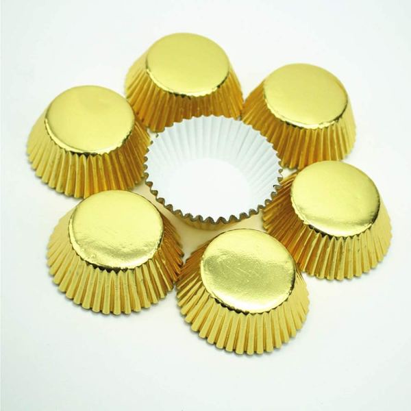 100 stk. rosaguld Cupcake-forme Standard fedtafvisende