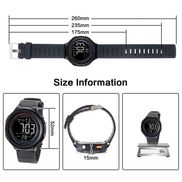 Smart digital vanntett klokke for barn, 50M (svart)