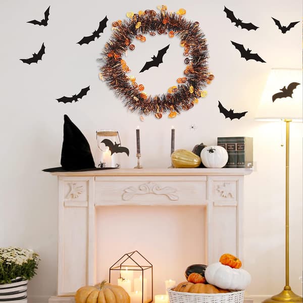 4 stykker 8 m Halloween Sort Orange Glitrende Guirlande Dekoration