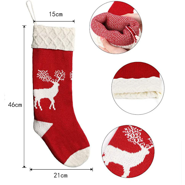 Julstrumpa hängande kappa hängstrumpor stort godis red+green