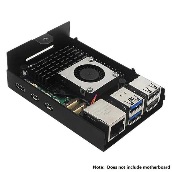 Aluminiumskabinet til 5, Pi 5-kabinet med PWM-blæser til 5 4GB/8GB, understøtter Pi 5 Active Cooler