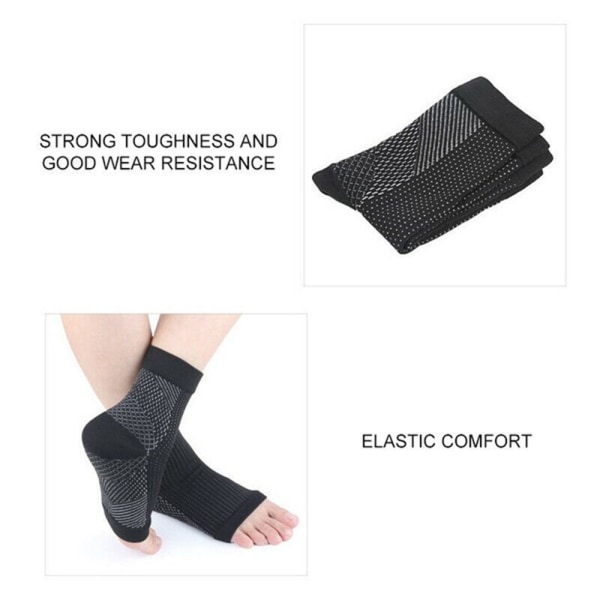 2 par fodstrømper Plantar Fasciitis kompressionsstrømper L/XL
