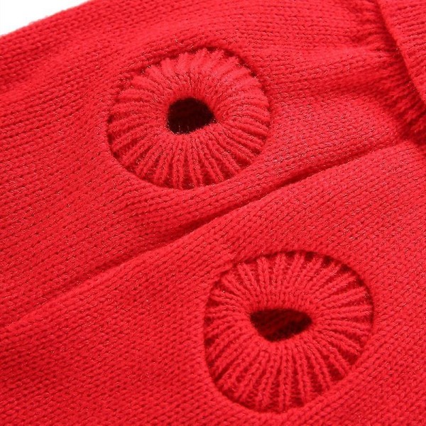 Pet Sweater, Turtleneck Knit Jumper Hundtröja Varm kappa Söt valp Kattkläder red xl