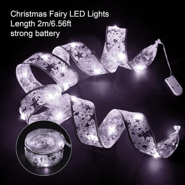 Silverglänsande ljusband, 2m, 20 LED, Julband, Jul