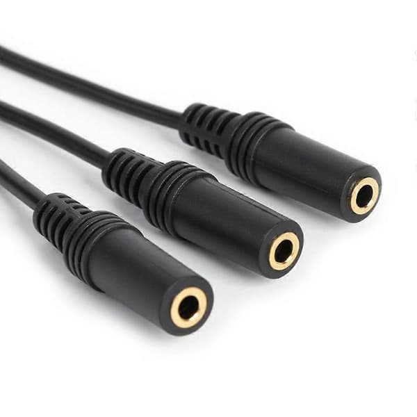 Bærbar PVC Forgyldt 3,5 mm Stereo Hun 3-polet Jack til 3 Hun Stik