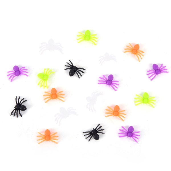 200ST/ Set Halloween Plast Miniatyr Spindlar Dekorera random color