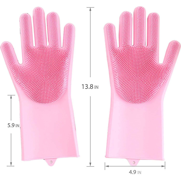 Diskhandskar, Rengöringssilikon Diskhandskar, Silikonhandskar, Magic Gloves Pink
