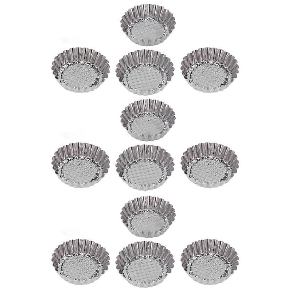12 STK Eggterteform Rund Kakeform Rustfritt Stål Cupcakeform Bakeverktøy for Kjøkken Dessertbutikk