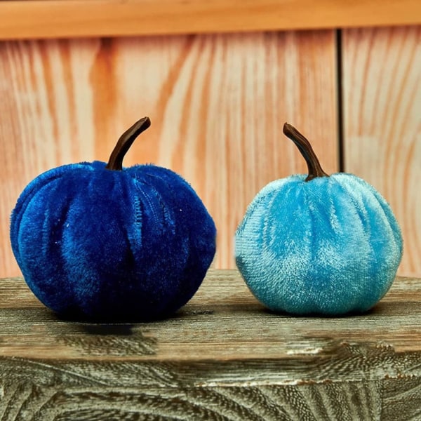 4 stk falsk gresskar Halloween dekorasjon KUNGSBLÅ royal blue