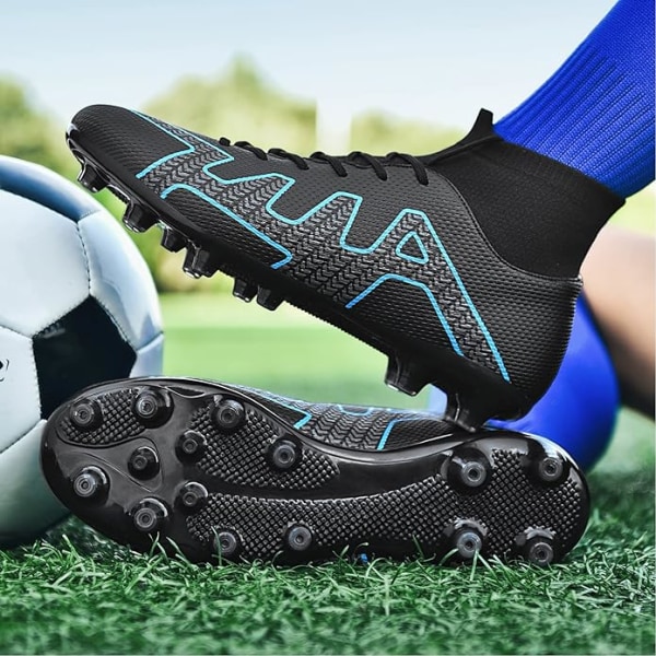 Fotbollsskor Herr Outdoor High Top Spike Ceats Fotbollsskor Professionell friidrott träningsskor black EU42