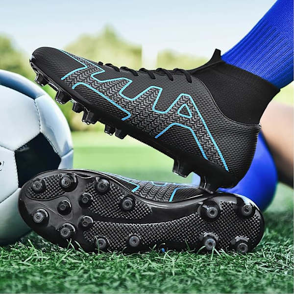 Fotbollsskor Herr Outdoor High Top Spike Ceats Fotbollsskor Professionell friidrott träningsskor black EU43