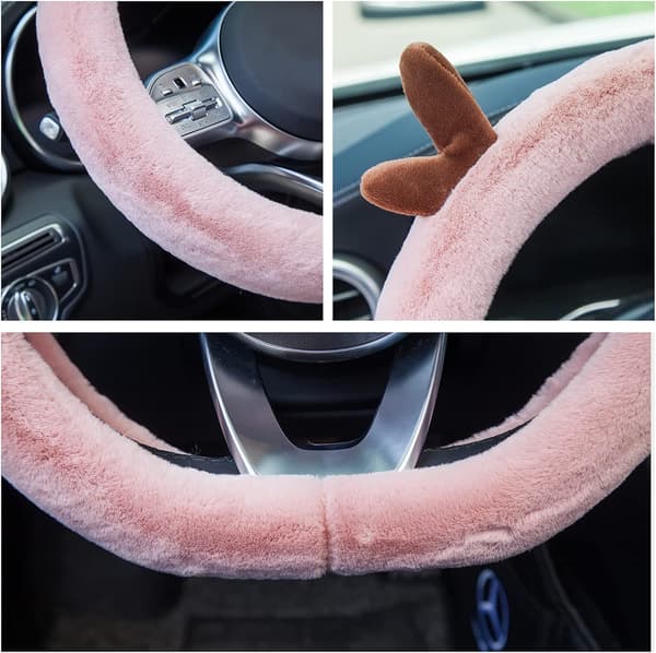 Hjortegevir Bilratovertræk Tyk Plys Vinter Varm Mode