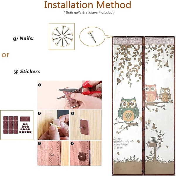 Magnetisk dörrskärm med hög densitet Fly Bug Mesh automatiskt dörrnät, 35 * 83 tum (grön)