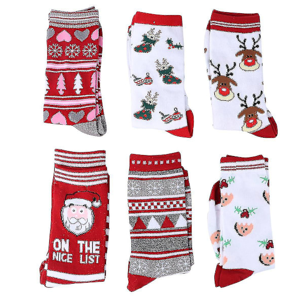 6 Ps Ly Xmas Socks Halvlängd strumpa
