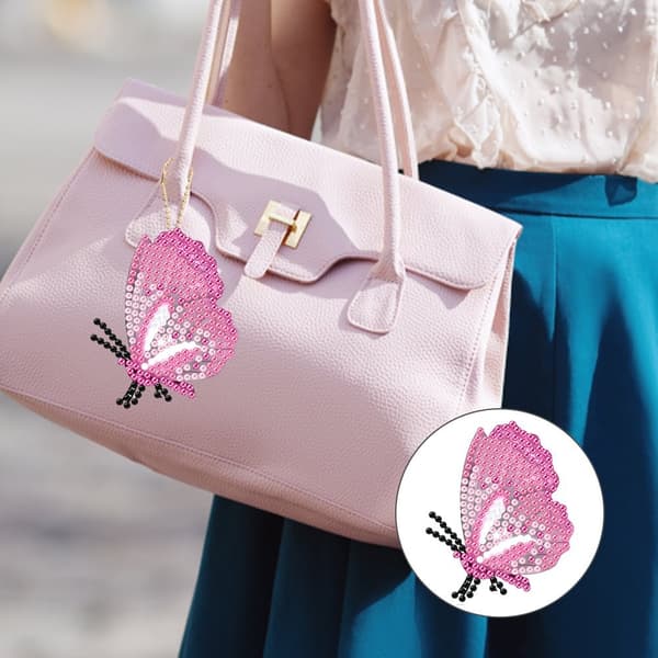 #diy diamantmaleri nøglering nøglering sommerfugl#