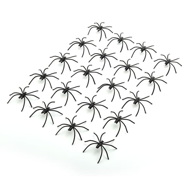 20st Halloween Plast Svart Spindelleksaker Dekoration Prop
