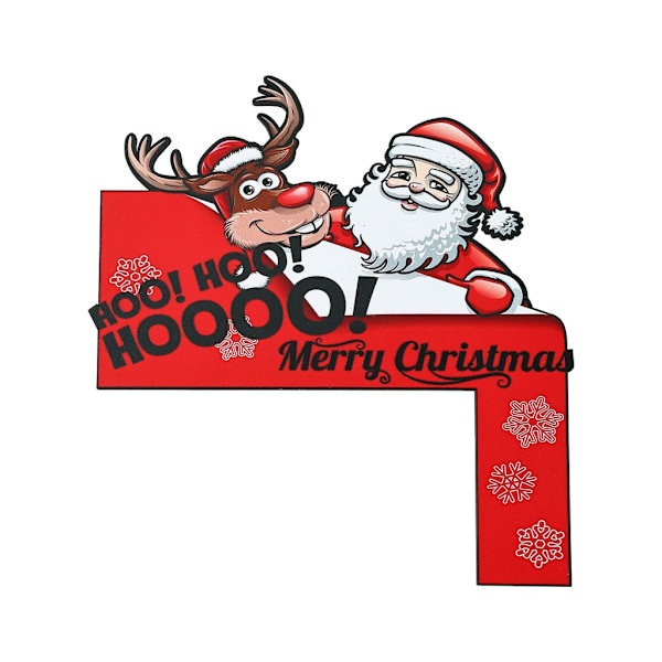 Jul Dörrkarm Dekoration Santa Älg Trä Dörr Hörnskylt Ornament Juldekorationer 2024 Nyårspresenter null - G