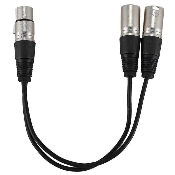 Ny 3-pin XLR hun til dobbelt 2 hanstik Y splitter kabel adapter 30 cm ledning