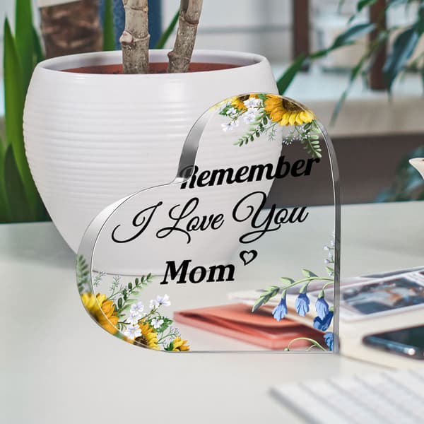 #1 Akryl Hjerteformet Skrivebords Ornament Gave Kreativ Transparent