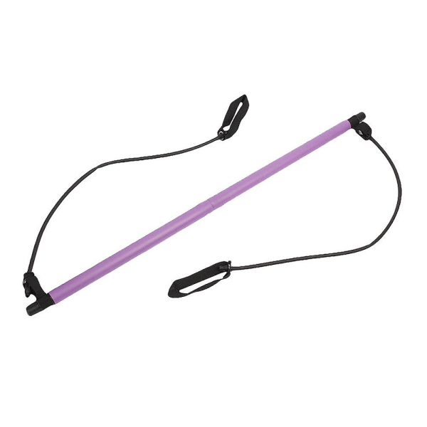 Pilates Bar Kit med motståndsband, bärbart motståndsband och pilatesträningssticka rose Red