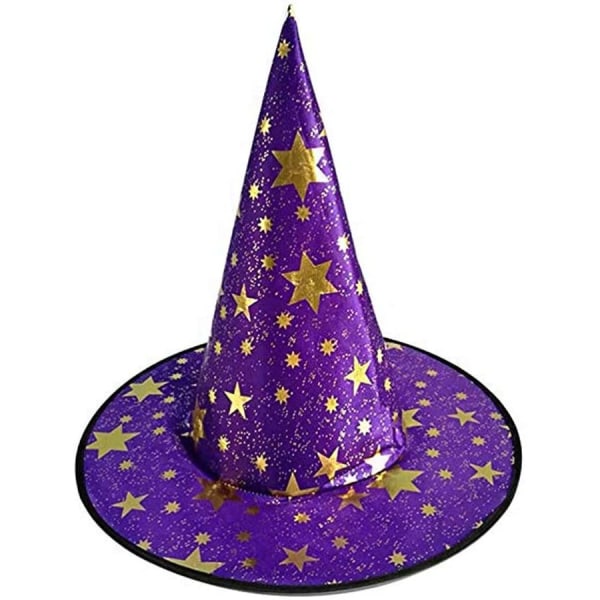 Barn Halloween kostym, Trollkarl Cape Häxkappa med hatt, Magie Lila