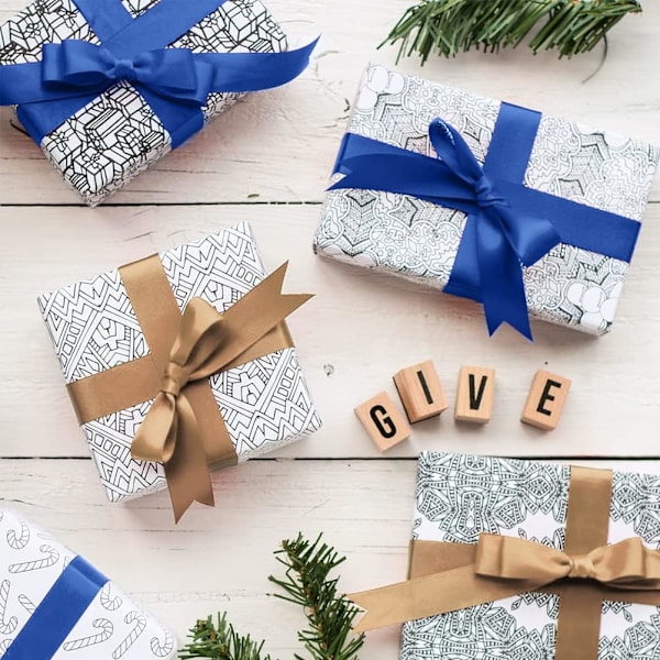 22 M x 2 rullband för presentförpackning, satin julband fo