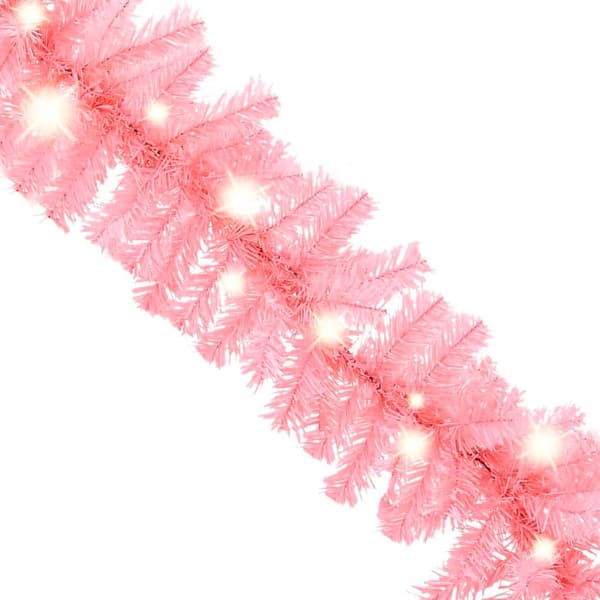 vidaXL Julegirlander med LED-lys 5 m rosa pink