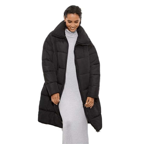 Dorothy Perkins Dam/Dam Vadderad lång lång kappa  Svart Black M