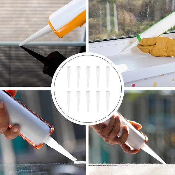 Yardwe 100 st plastfogmunstycken fogmunstycksspets ersättningsförlängningsverktyg (vit)