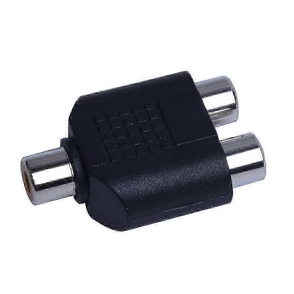 2 stk. RCA AV splitter Y-adapter 1 hun til 2 hun, sort