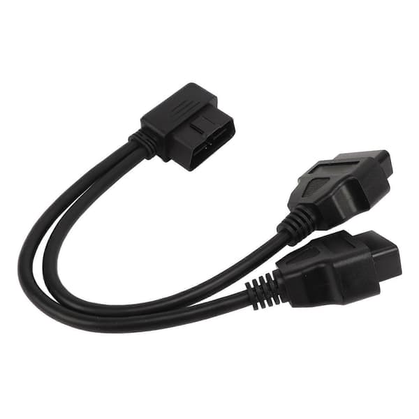 OBD2 Splitter 1 til 2 Y Splitter Forlengelseskabel 16Pin Bil Diagnostisk Forlengerkabel Adapter Passer for 12V 24V Obdii Port