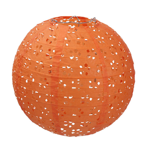 Ihålig lykta Vattentät lykta vårfestival Lykta Bärbar LED-lysande runda melonlyktor för festivaler Orange - 30CM