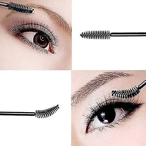 100 st Svarta engångsögonfransborstar Mascara Wands Ögonbryn Ricinolja Borste Makeup Tool Svart Blå