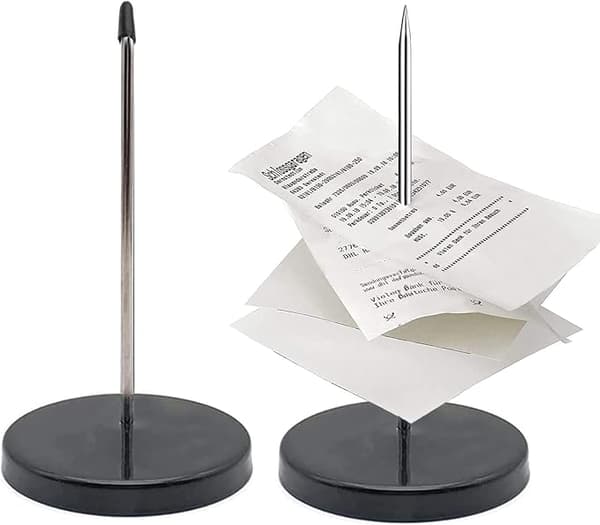 (Sort) 2-delt sæt metalnoteklemme, kvitteringsholder, memoholder