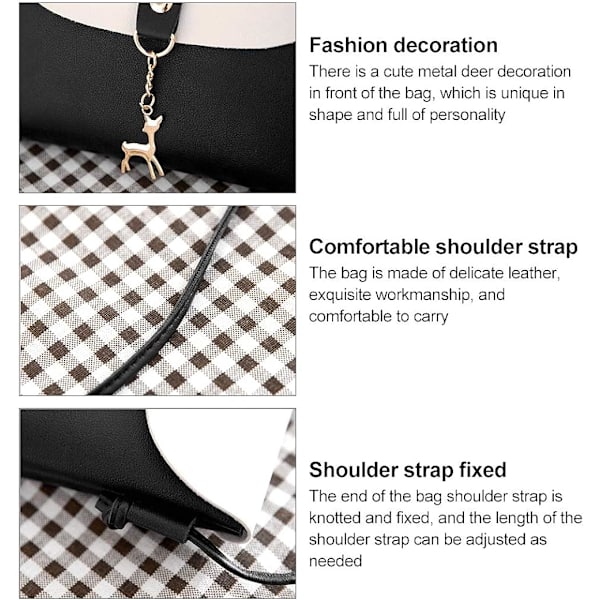 Mini Crossbody-väska för tjej med hänge, PU-läder Crossbody-väska med rem Mobilväska Axelväskor för barn NO:2