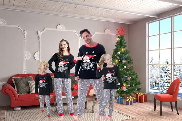 Joulu Perhe Yhteensopivat Pyjamat Punainen Holiday Pjs Setit Puuvilla Yöasut