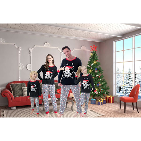 Jul Familj Matchande Pyjamas Röd Holiday Pjs Sets Bomull nattkläder