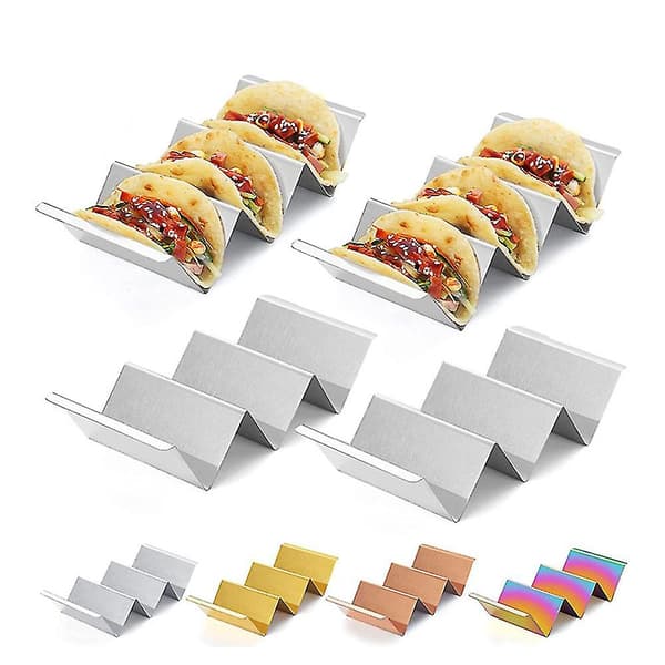 Tacostativ i rustfritt stål med håndtak Ovnssikker for baking i oppvaskmaskin Titanium