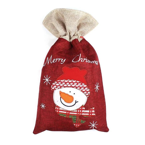 Julklappspåse, jutepåse, julklappspåse, presentförpackning för att fylla bomullspåsar för godisgåvor dekorationer