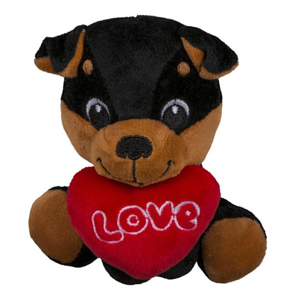 Kosedyr / Teddybjørn - Hund med Hjerte - 14 cm multicolor