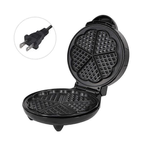 1000W våffeljärn 5 hjärtformade våfflor elektrisk våffelgrill