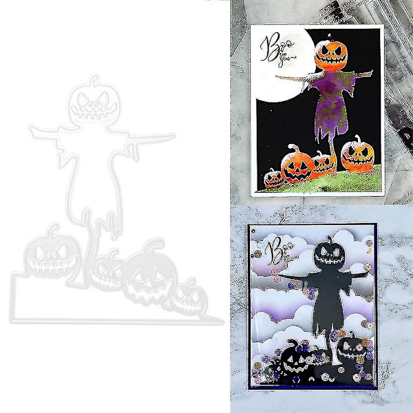 Halloween Græskar Metal Skærestencils DIY Scrapbooking Album Papirkort Skabelon Form Dekoration