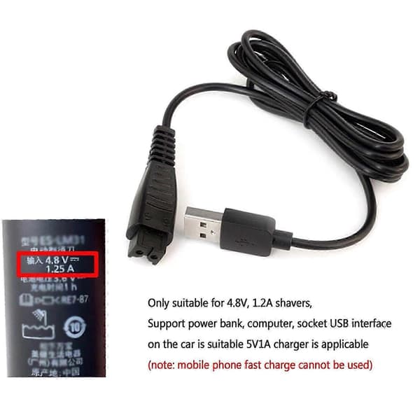 USB-oplader til Panasonic RE7-87 acr3 acr4 acr5-serien barbermaskineoplader