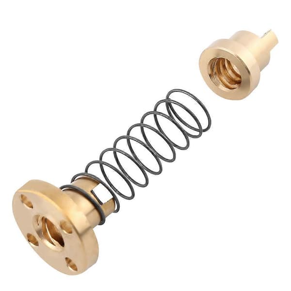 T8 gjenget stang med anti-slark fjærbelastet mutter for 3D-printer (400 mm)